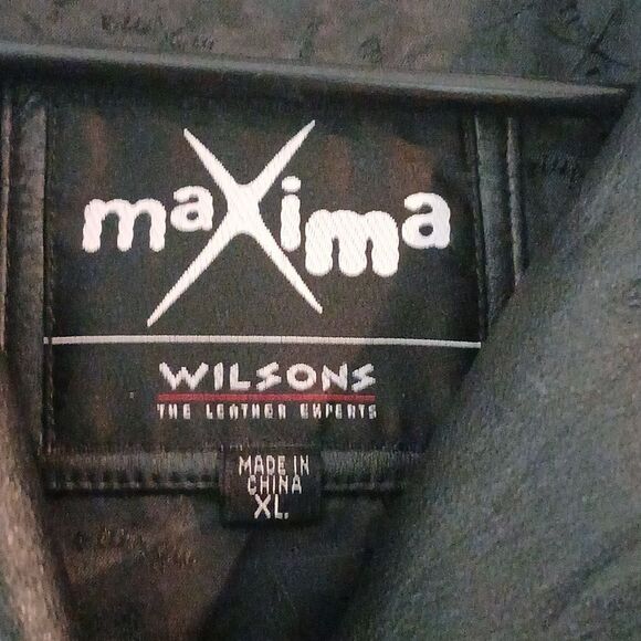 Wilsons Leather Maxima black 100% leather button jacket coat  Sz XL NWOT - Picture 4 of 5
